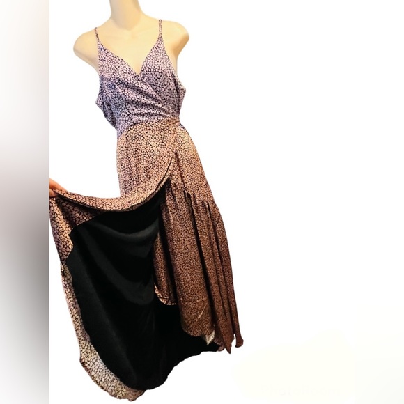 NWT Size Medium Anthropologie Hutch ELMA High Low Wrap Dress Pink/Peach/Copper - Picture 6 of 16